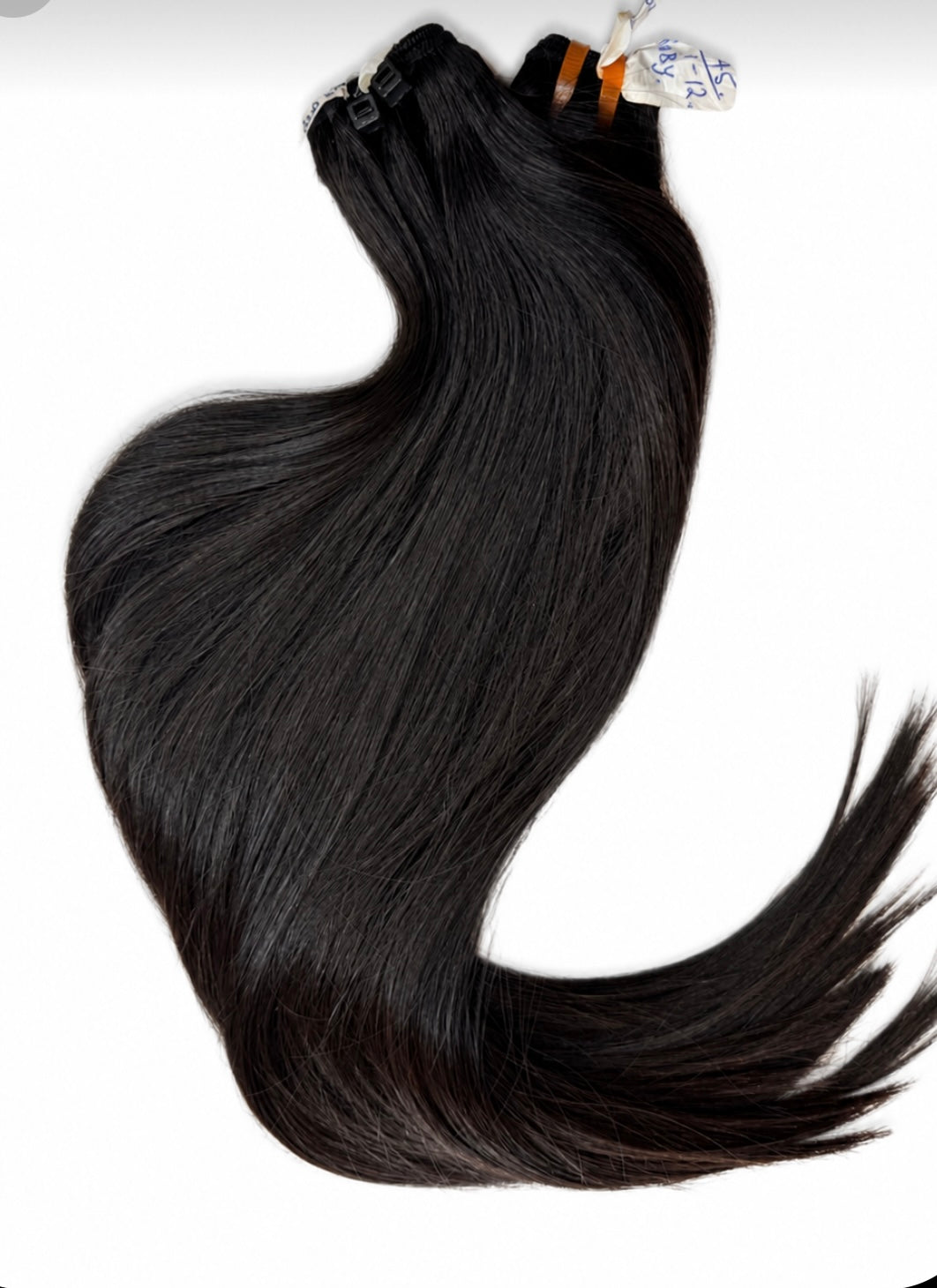 Raw straight hair.