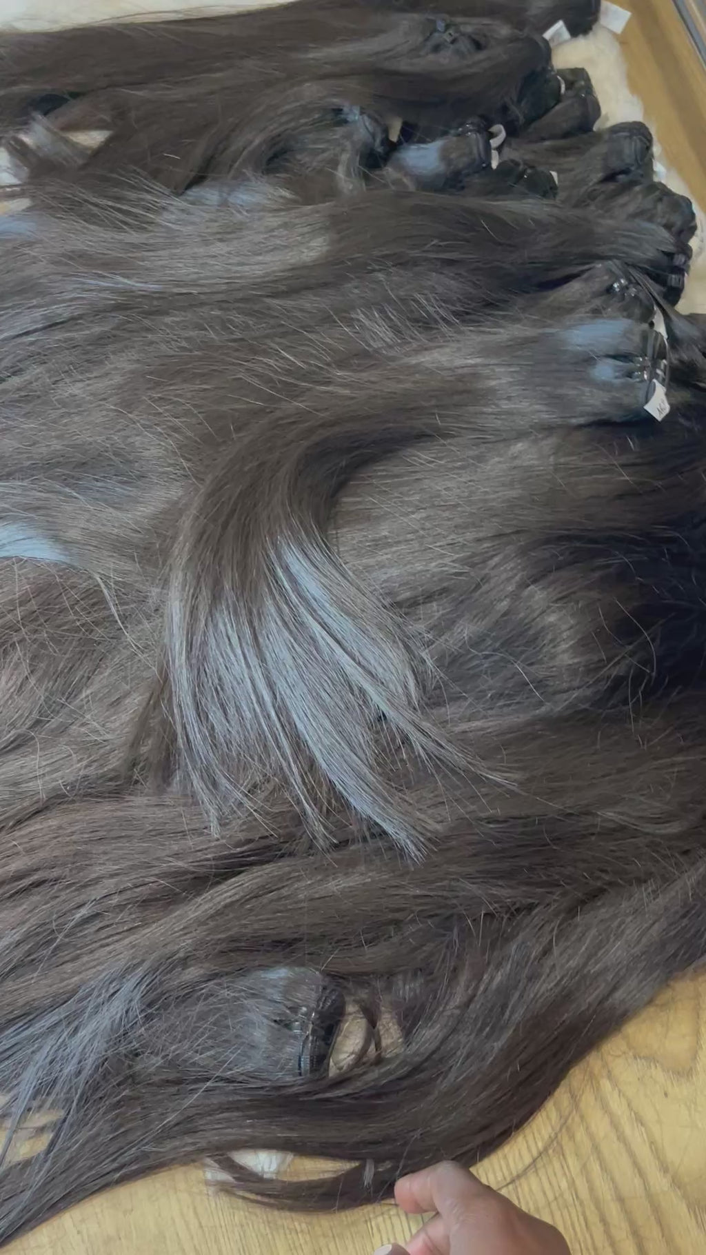 Raw straight hair.